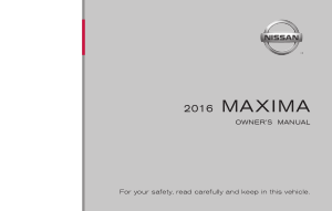 2016 Nissan MAXIMA Owner Manual